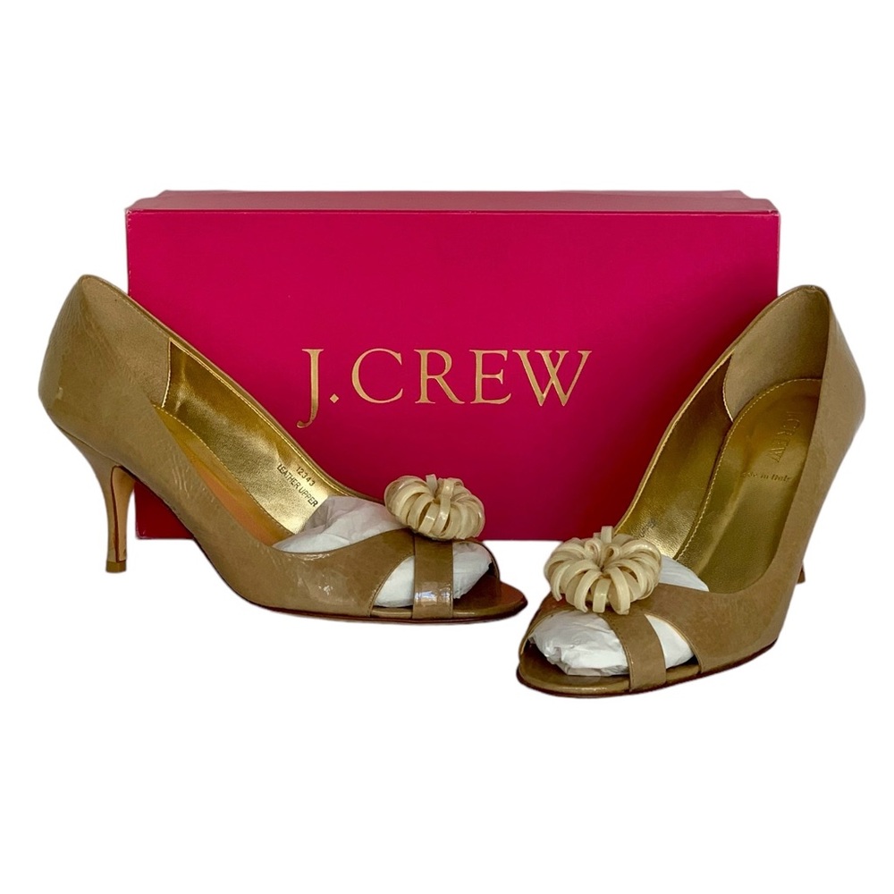NWT J. Crew Posie Patent Leather Peep-toe Heels - NEW In Box - Sz 9